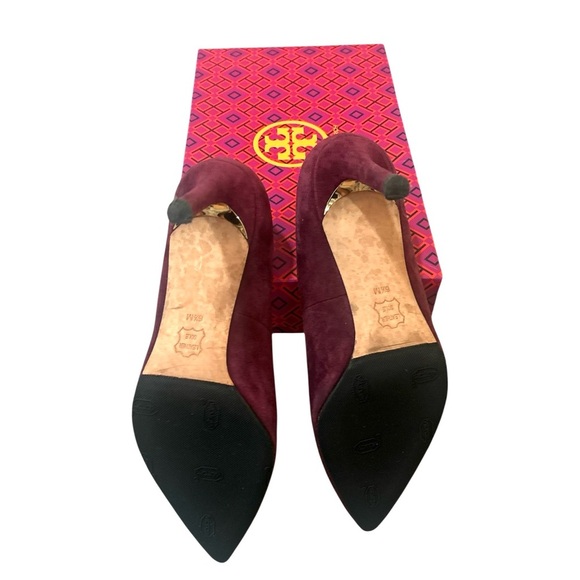 Tory Burch Elana Suede 85mm Pumps Heels Pointed Toe - Picture 6 of 9